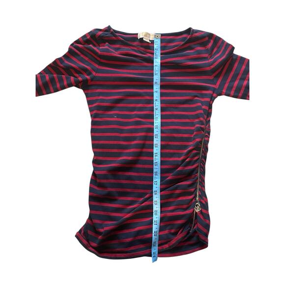 MICHAEL Michael Kors 3/4 sleeve ruched striped shirt - medium - Picture 6 of 8